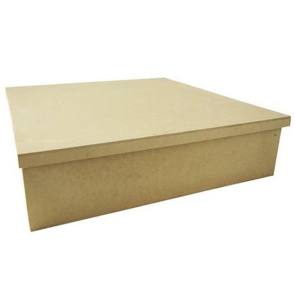 Imagem de Caixa Quadrada Tampa Sapato 40x40x20 Mdf Madeira