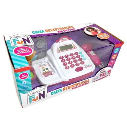 Imagem de Caixa Registradora Creative Fun Mini Shopping Rosa Com Acessórios Multikids - BR1182