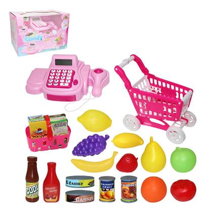 Imagem de Caixa Registradora e Mini Mercado com Carrinho De Compras Art Brink
