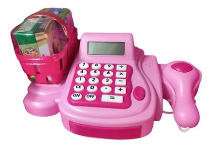 Imagem de Caixa Registradora e Mini Mercado com Carrinho De Compras Art Brink