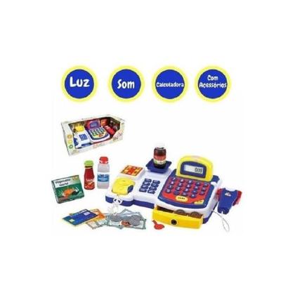 Imagem de Caixa Registradora Infantil Azul DMT3816 - Dm Toys