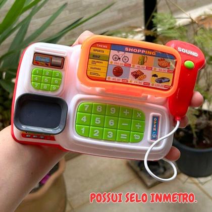 Imagem de Caixa Registradora Infantil E Acessórios Mercadinho Luz Som - Europio
