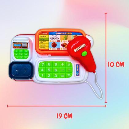 Imagem de Caixa Registradora Infantil E Acessórios Mercadinho Luz Som - Europio