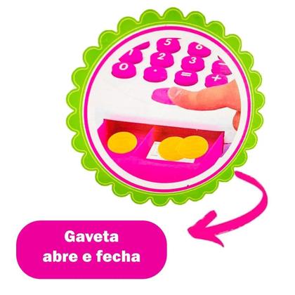 Imagem de Caixa Registradora Infantil Rosa Menina Mercadinho Cozinha