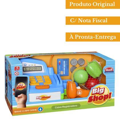 Imagem de Caixa Registradora Infantil Som e Luz Com Leitor + Moedas + Cartão Brinquedo De Mercadinho - Usual