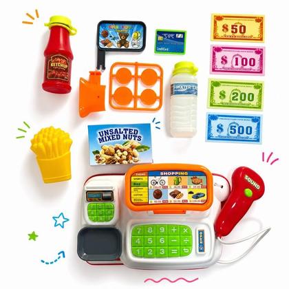 Imagem de Caixa Registradora Mercadinho Brinquedo Infantil Com Som Luz