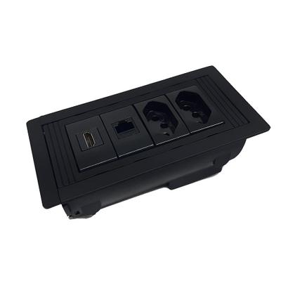 Imagem de Caixa Regua Tomada De Embutir 2 Tomadas 1 Hdmi 1 RJ45 - Preta