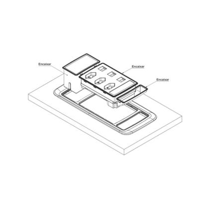 Imagem de Caixa regua tomada embutir série play 280 3 tomadas 2 rj45 1 usb-c