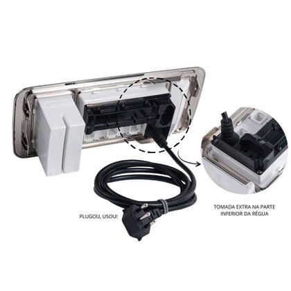 Imagem de Caixa regua tomada embutir série play 280 3 tomadas 2 rj45 1 usb-c