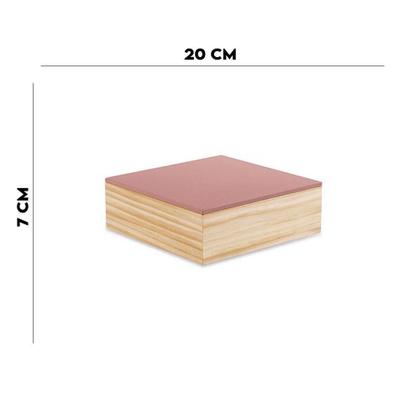 Imagem de Caixa Rosa Em Madeira Mart 7x20x20 cm