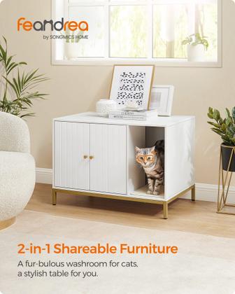 Imagem de Caixa sanitária Feandrea Modern Furniture branco/dourado