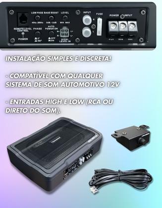 Imagem de Caixa Selada Amplificada Sub 6x9 Controle Graves Classe AB 150W RMS Controle Externo Universal