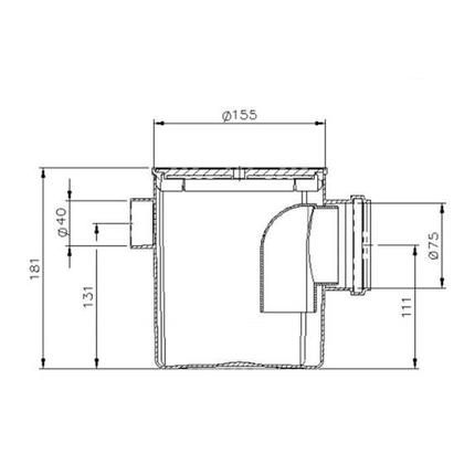 Imagem de Caixa Sifonada Quadrada 150x175x75mm Branca Herc