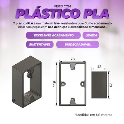 Imagem de Caixa Sobrepor 4x2 Adaptador Interruptor Inteligente Smart