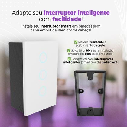 Imagem de Caixa Sobrepor 4x2 Adaptador Interruptor Inteligente Smart