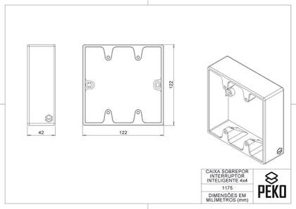 Imagem de Caixa Sobrepor 4x4 Adaptador Interruptor Inteligente Smart