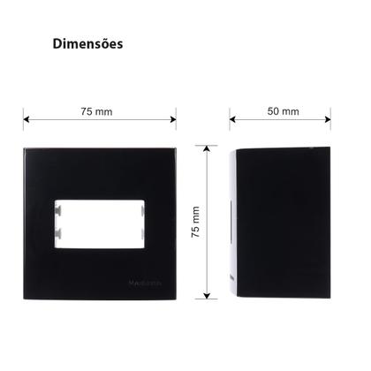 Imagem de Caixa Sobrepor com Suporte 75x75 1 Posto PR Sleek MarGirius