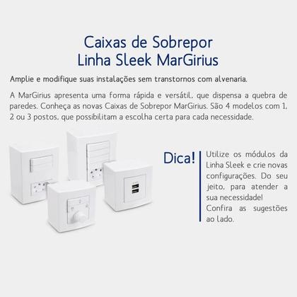 Imagem de Caixa sobrepor interruptor simples + tomada linha sleek