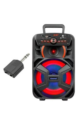 Imagem de Caixa Som Amplificada Bluetooth Amvox ACA 221 GIGANTE 220w Usb Karaokê Adaptador P/ 2 Microfones C/Fio