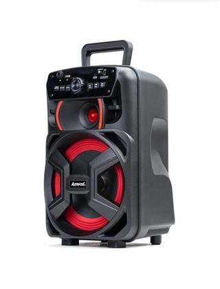 Imagem de Caixa Som Amplificada Bluetooth Amvox ACA 221 GIGANTE 220w Usb Karaokê Adaptador P/ 2 Microfones C/Fio
