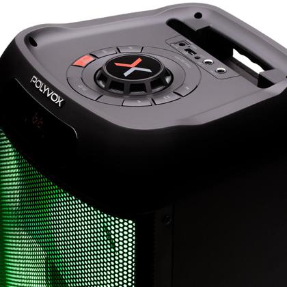 Imagem de Caixa Som Amplificada Bluetooth Full LED Torre c/ 3 vias / 800W TWS Polyvox / Entrada para Microfone e Guitarra / Autonomia de Bateria