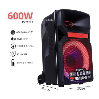 Imagem de Caixa Som Amplificada Xc812t Polyvox Bluetooth 600w Tripé para caixa de som