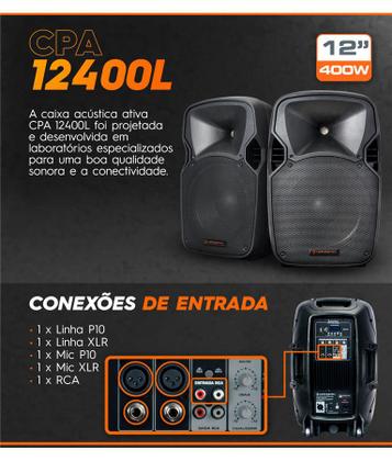 Imagem de Caixa Som Ativa Acústica Hayonik Cpa 12400L 400w Bluetooth
