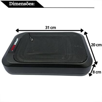 Imagem de Caixa som automotiva  aluminio amplificada subwoofer 7x9 e 4x6 slim ativa uppertech 220w rms