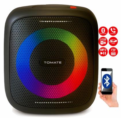 Imagem de Caixa Som Bluetooth 70W RMS À Prova D'Água LED RGB Com 2 Subwoofers Bateria 6000mAh TWS Graves Potentes