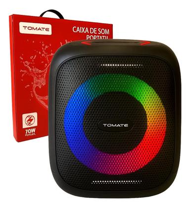 Imagem de Caixa Som Bluetooth 70W RMS À Prova D'Água LED RGB Com 2 Subwoofers Bateria 6000mAh TWS Graves Potentes