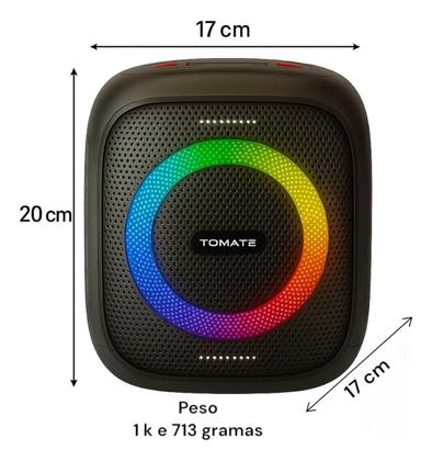 Imagem de Caixa Som Bluetooth 70W RMS À Prova D'Água LED RGB Com 2 Subwoofers Bateria 6000mAh TWS Graves Potentes