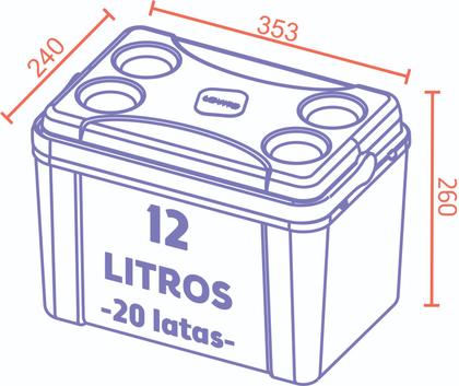 Imagem de Caixa térmica 12 litros - perfil rosa bt25