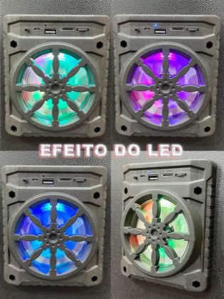 Imagem de Caixa Térmica 22L com Som Bluetooth USB FM LED RGB Bateria