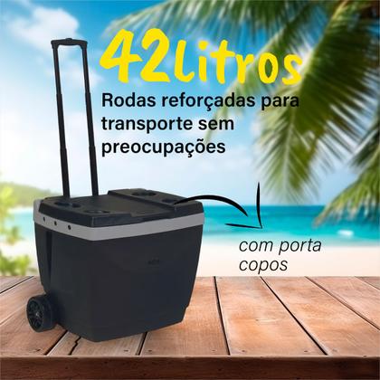 Imagem de  Caixa Térmica 42L com Rodinhas Livre de Peso Leve Tudo o que Precisa com Conforto