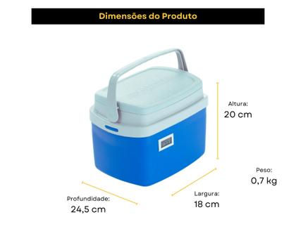 Imagem de Caixa Térmica 5 litros Cooler com Termômetro Digital Simples e Certificado de Calibração