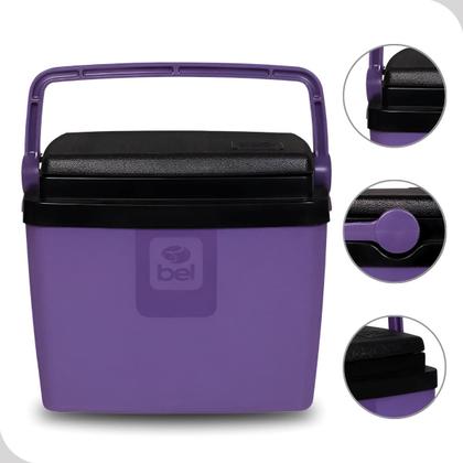Imagem de Caixa Térmica Açai 6 Litros Com Tampa Preta Camping Cooler