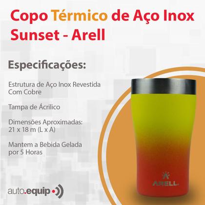 Imagem de Caixa Térmica Açaí19L Alça 26 Latas 12 Garrafas Bel + 2x Copos Térmicos 500ml Sunset Arell