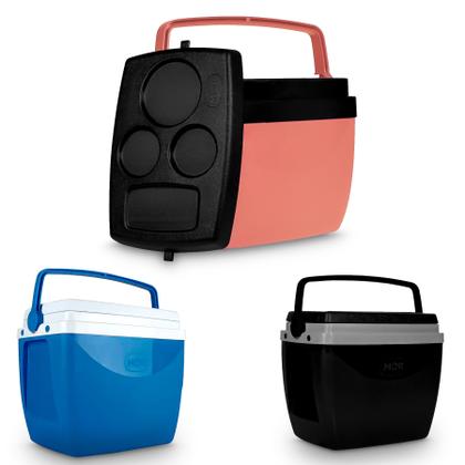 Imagem de Caixa Térmica Cooler 12 Litros Com Alça E Porta Copos Capacidade 13 Latas