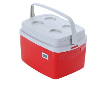 Imagem de Caixa Térmica Cooler 12 litros com Termômetro Digital Certificado de Calibração para Transporte Vacinas Medicamentos e Refrigerados