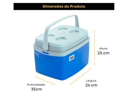 Imagem de Caixa Térmica Cooler 12 litros com Termômetro Digital Certificado de Calibração para Transporte Vacinas Medicamentos e Refrigerados