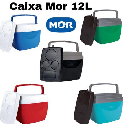 Imagem de Caixa Térmica Cooler 12L Cores Vermelha com Suporte para Bebidas Mor