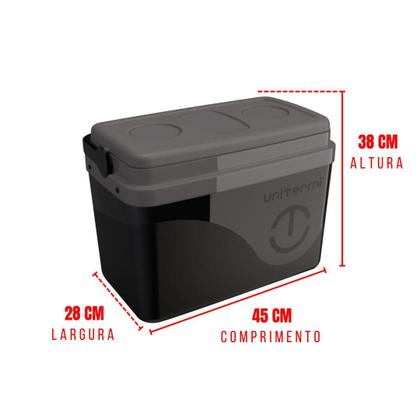 Imagem de Caixa Térmica Cooler 30 Litros Com Alça Preta - Unitermi