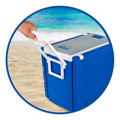 Imagem de Caixa Termica Cooler 32 Litros Grande 3x1 C/ Rodinha E Mesa