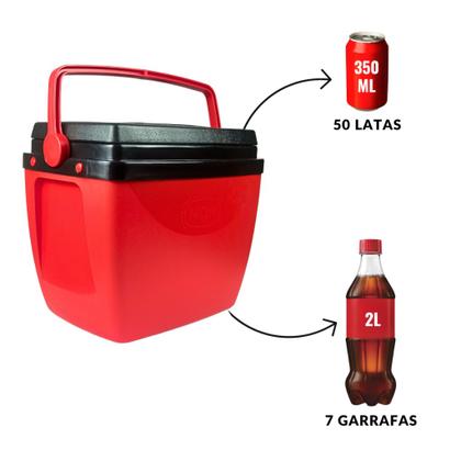 Imagem de Caixa Térmica Cooler 34 Litros 50 Latas Com Alça