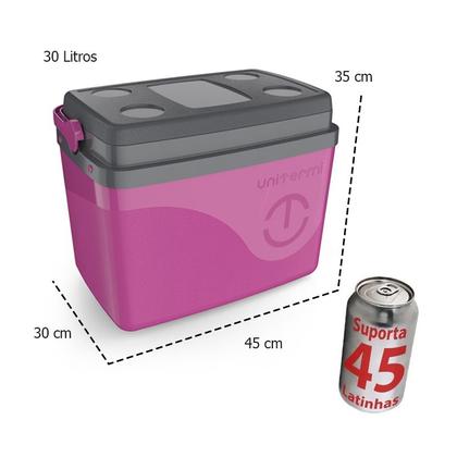 Imagem de Caixa Térmica Cooler Com Alça 30 Litros Grande 45 Latas Unitermi