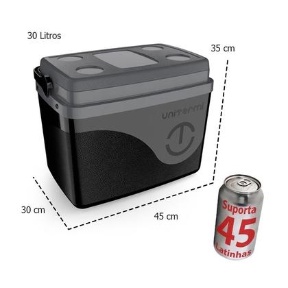 Imagem de Caixa Térmica Cooler Com Alça 30 Litros Grande 45 Latas Unitermi