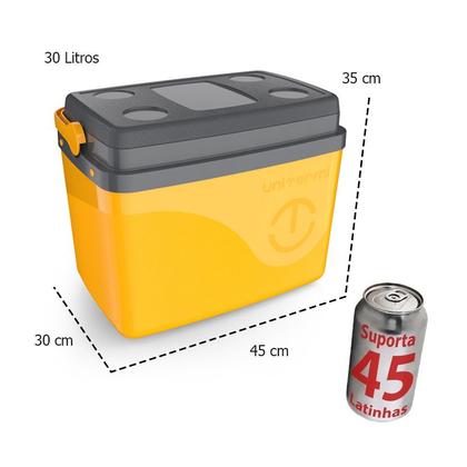 Imagem de Caixa Térmica Cooler Com Alça 30 Litros Grande 45 Latas Unitermi
