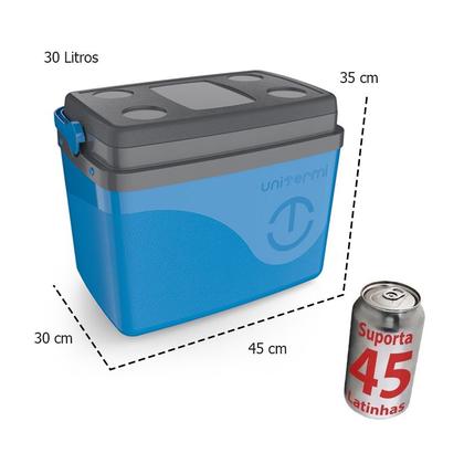 Imagem de Caixa Térmica Cooler Com Alça 30 Litros Grande 45 Latas Unitermi