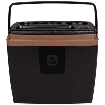 Imagem de Caixa Térmica Cooler com Alça Bel 19 Litros Plástico Atóxico e Inodoro Livre de BPA Onix Preto e Marrom (071982)