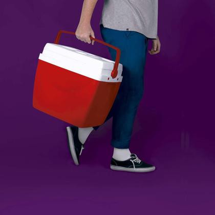 Imagem de Caixa Térmica Cooler Com Alça E Porta Copos 18L Capacidade 24 Latas 